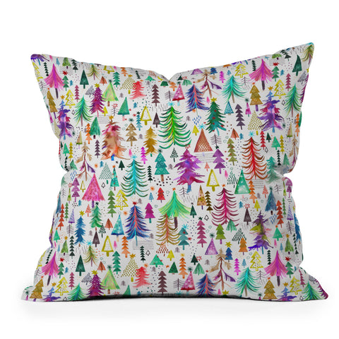 Ninola Design Christmas Trees Simply Modern Outdoor Throw Pillow