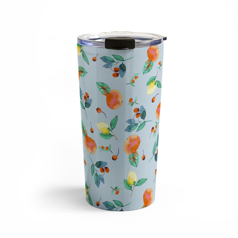 Ninola Design Citrus fruits Summer Blue Travel Mug