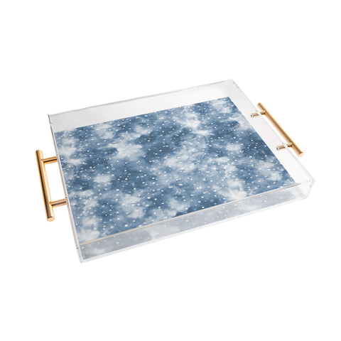 Ninola Design Cold Snow Clouds Blue Acrylic Tray