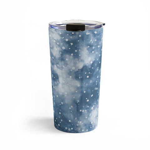 Ninola Design Cold Snow Clouds Blue Travel Mug