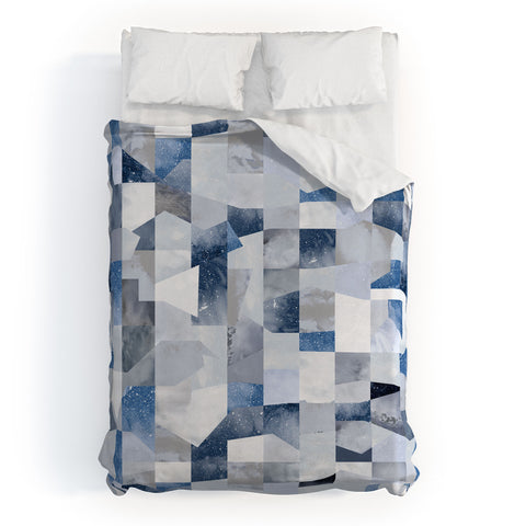 Ninola Design Collage texture Blue Duvet Cover