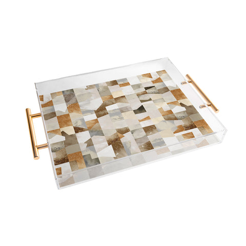 Ninola Design Collage texture gold Acrylic Tray