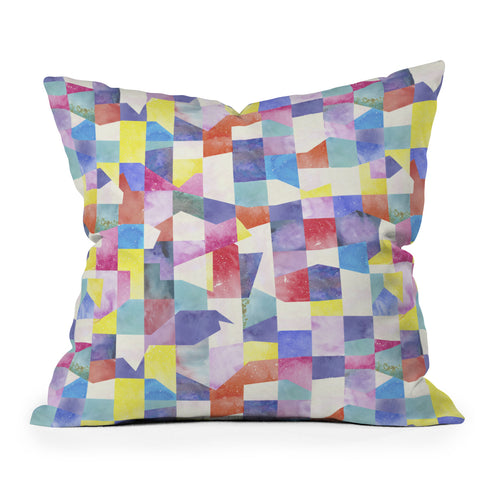 Ninola Design Collage texture Primary colors Outdoor Throw Pillow