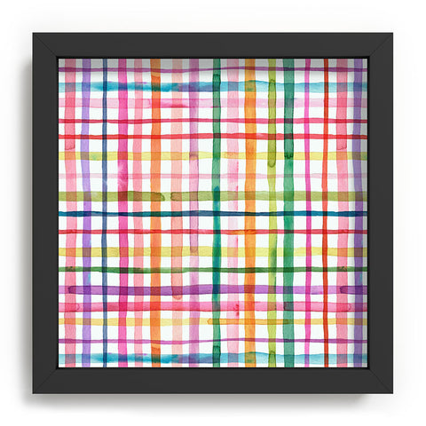 Ninola Design Color Grid Plaids Watercolor 1 Recessed Framing Square