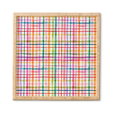 Ninola Design Color Grid Plaids Watercolor 1 Framed Wall Art