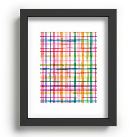 Ninola Design Color Grid Plaids Watercolor 1 Recessed Framing Rectangle