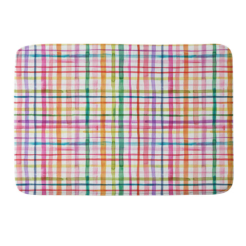 Ninola Design Color Grid Plaids Watercolor 1 Memory Foam Bath Mat