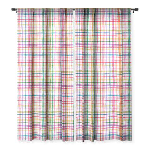 Ninola Design Color Grid Plaids Watercolor 1 Sheer Non Repeat