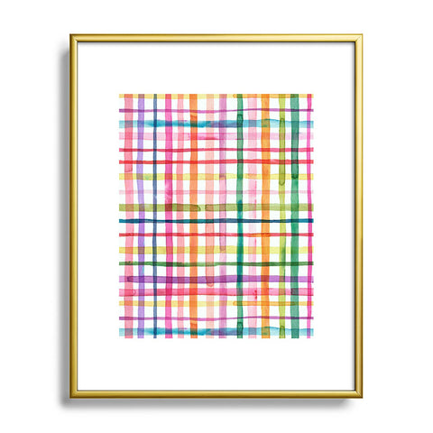 Ninola Design Color Grid Plaids Watercolor 1 Metal Framed Art Print