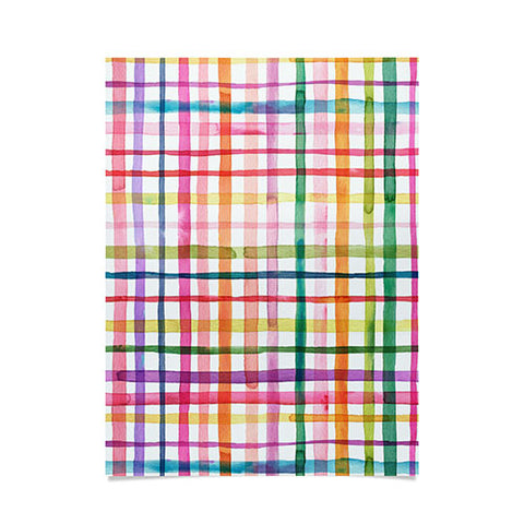 Ninola Design Color Grid Plaids Watercolor 1 Poster