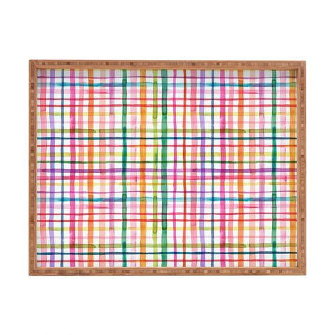 Ninola Design Color Grid Plaids Watercolor 1 Rectangular Tray