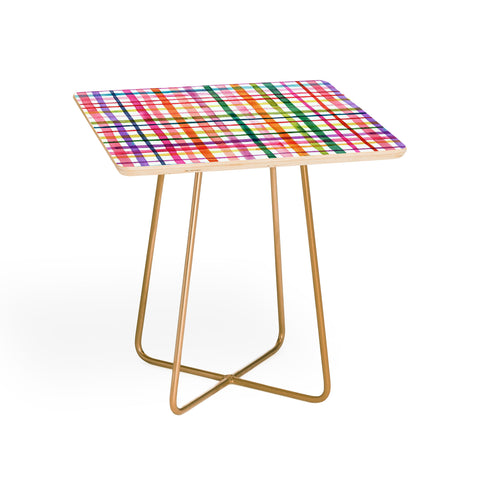 Ninola Design Color Grid Plaids Watercolor 1 Side Table