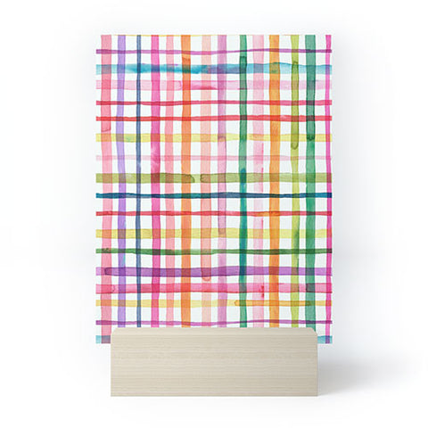 Ninola Design Color Grid Plaids Watercolor 1 Mini Art Print