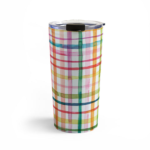 Ninola Design Color Grid Plaids Watercolor 1 Travel Mug