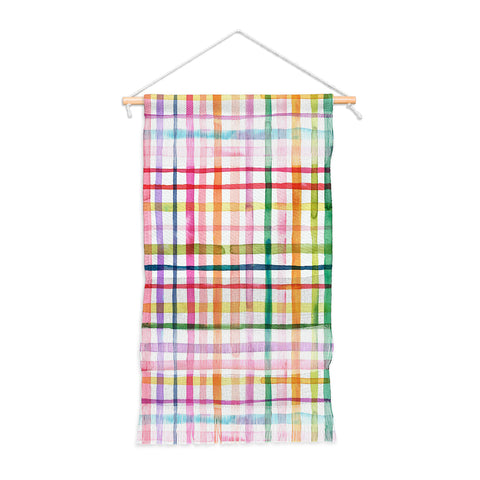 Ninola Design Color Grid Plaids Watercolor 1 Wall Hanging Portrait