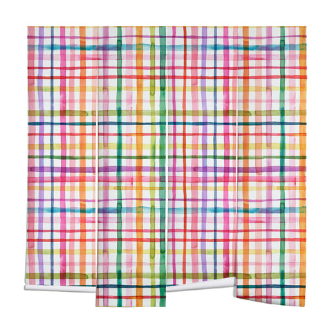 Ninola Design Color Grid Plaids Watercolor 1 Wall Mural