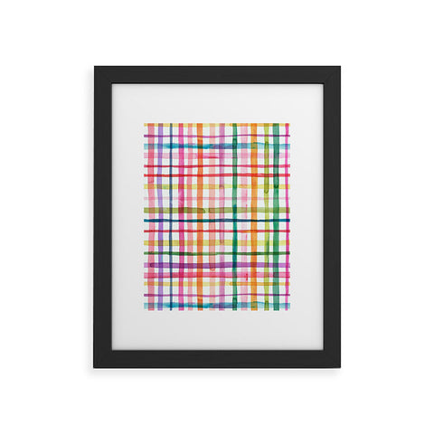 Ninola Design Color Grid Plaids Watercolor 1 Framed Art Print