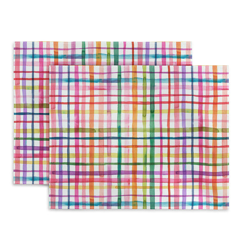 Ninola Design Color Grid Plaids Watercolor 1 Placemat