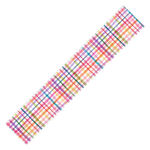 Ninola Design Color Grid Plaids Watercolor 1 Table Runner
