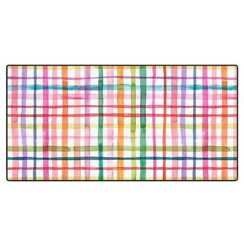 Ninola Design Color Grid Plaids Watercolor 1 Desk Mat