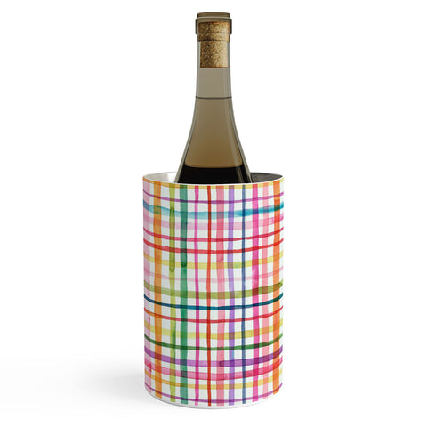 Ninola Design Color Grid Plaids Watercolor 1 Wine Chiller