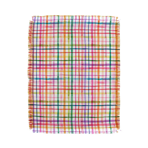 Ninola Design Color Grid Plaids Watercolor 1 Throw Blanket