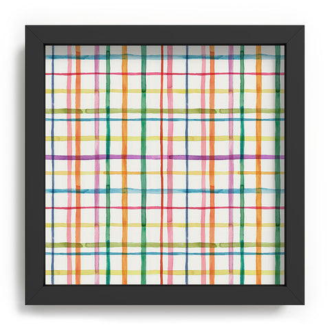 Ninola Design Color Grid Plaids Watercolor 2 Recessed Framing Square