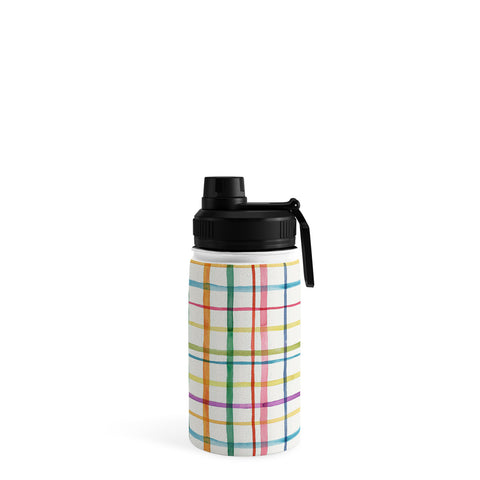 Ninola Design Color Grid Plaids Watercolor 2 Water Bottle