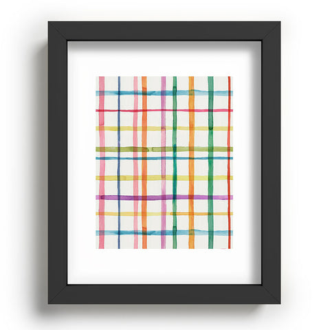 Ninola Design Color Grid Plaids Watercolor 2 Recessed Framing Rectangle