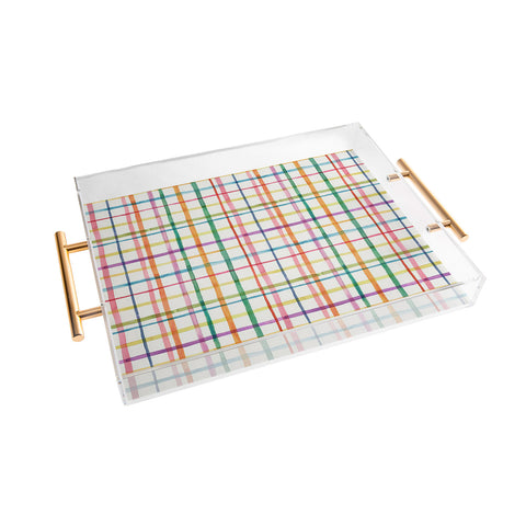 Ninola Design Color Grid Plaids Watercolor 2 Acrylic Tray