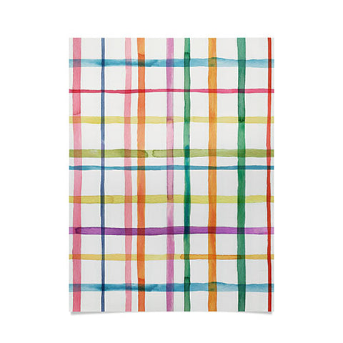 Ninola Design Color Grid Plaids Watercolor 2 Poster