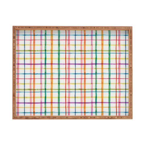 Ninola Design Color Grid Plaids Watercolor 2 Rectangular Tray