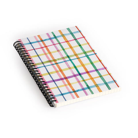 Ninola Design Color Grid Plaids Watercolor 2 Spiral Notebook
