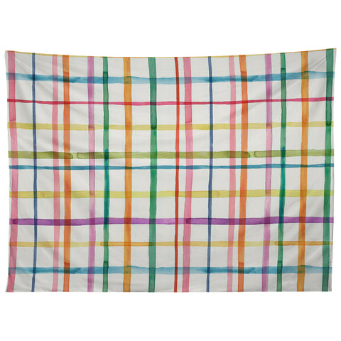 Ninola Design Color Grid Plaids Watercolor 2 Tapestry