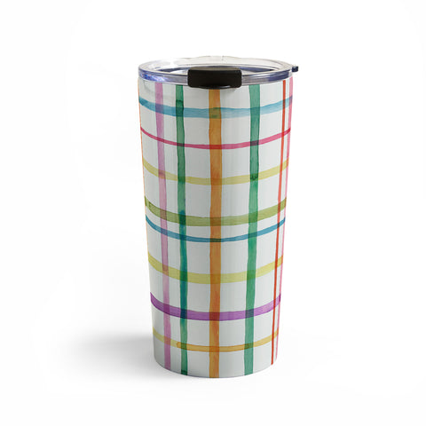Ninola Design Color Grid Plaids Watercolor 2 Travel Mug