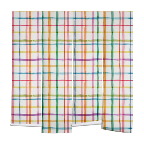 Ninola Design Color Grid Plaids Watercolor 2 Wall Mural