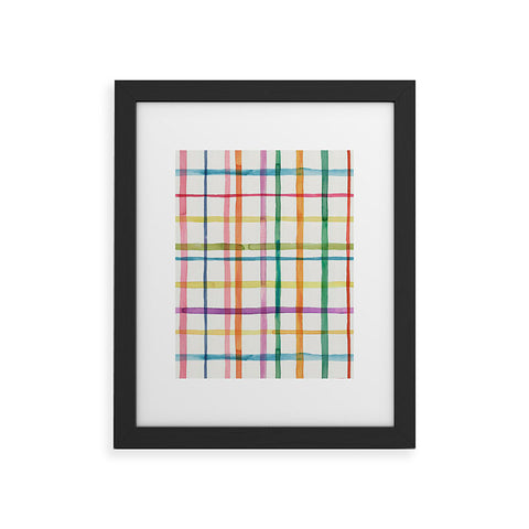 Ninola Design Color Grid Plaids Watercolor 2 Framed Art Print