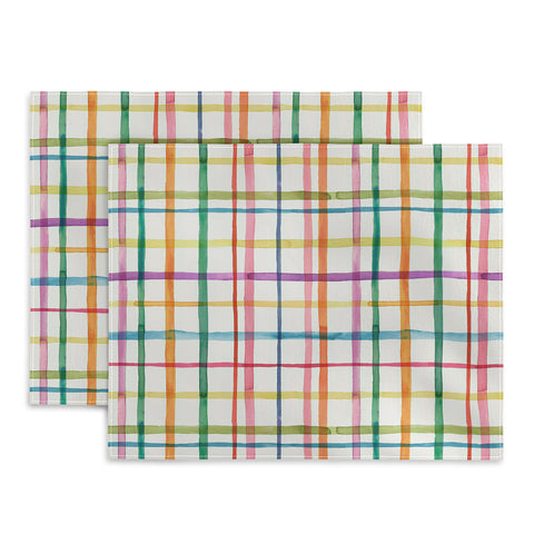 Ninola Design Color Grid Plaids Watercolor 2 Placemat