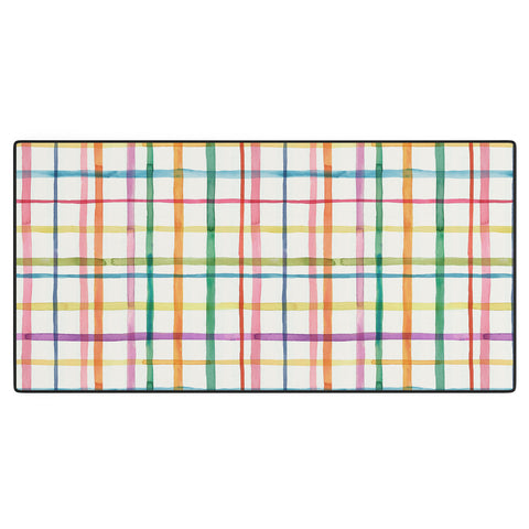 Ninola Design Color Grid Plaids Watercolor 2 Desk Mat