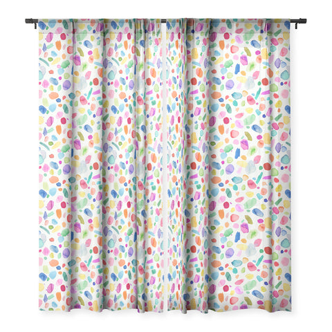 Ninola Design Color Joy Abstract Colorful Sheer Window Curtain