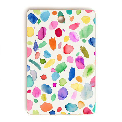 Ninola Design Color Joy Abstract Colorful Cutting Board Rectangle