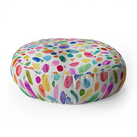 Ninola Design Color Joy Abstract Colorful Floor Pillow Round