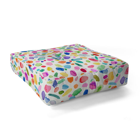 Ninola Design Color Joy Abstract Colorful Floor Pillow Square