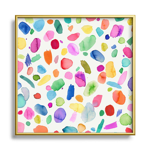 Ninola Design Color Joy Abstract Colorful Square Metal Framed Art Print