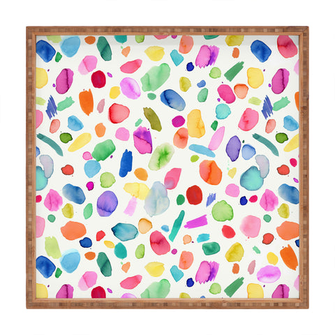 Ninola Design Color Joy Abstract Colorful Square Tray