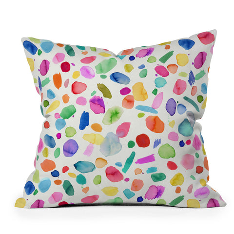 Ninola Design Color Joy Abstract Colorful Outdoor Throw Pillow