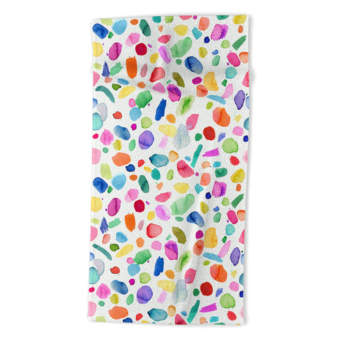 Ninola Design Color Joy Abstract Colorful Beach Towel