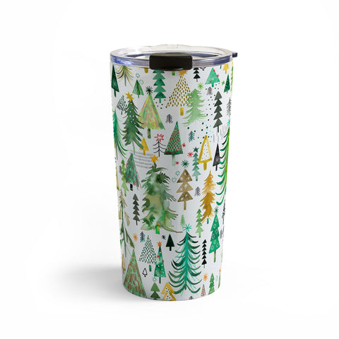 Ninola Design Colorful christmas trees Yuletide Travel Mug