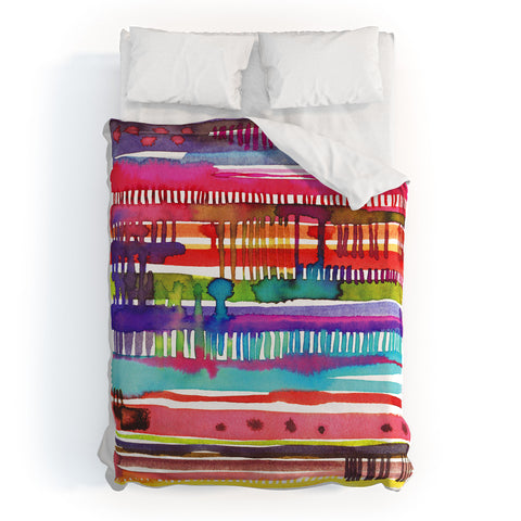 Ninola Design Colorful weaving loom Duvet Cover