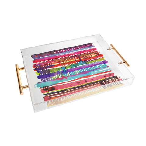 Ninola Design Colorful weaving loom Acrylic Tray